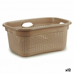 Laundry Basket Beige Plastic 25 L 42,5 x 25,5 x 63,5 cm (12 Units)