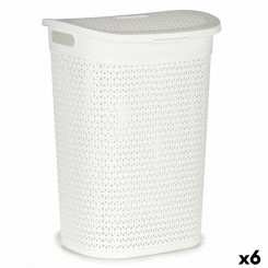 Laundry Basket White Plastic 60 L 43,5 x 57,5 x 34 cm (6 Units)