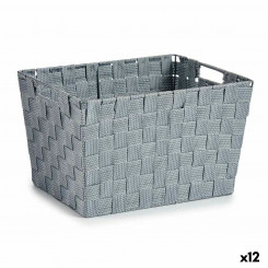 Laundry Basket Grey Cloth 10 L 25 x 20,5 x 35 cm (12 Units)