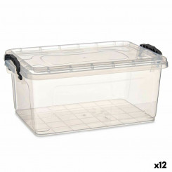 Ящик для хранения с крышкой Прозрачный пластик 8,5 л 23,5 x 15,5 x 37 см (12 шт.)