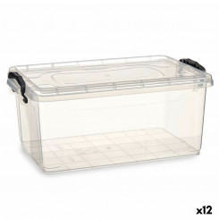 Ящик для хранения с крышкой Прозрачный пластик 13,7 л 27,5 x 18 x 42,5 см (12 шт.)