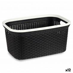 Laundry Basket White Plastic 36 L 36 x 25,5 x 53 cm (12 Units)