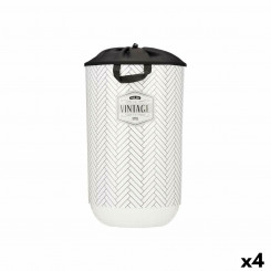Laundry Basket Vintage White Plastic 40 L 34 x 52,5 x 34 cm (4 Units)