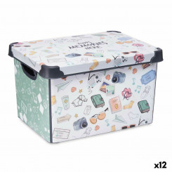 Storage Box with Lid Memories Young 22 L Plastic 29 x 23,5 x 39 cm (12 Units)