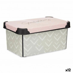 Коробка для хранения с крышкой Vibes Arrows Розовый пластик 5 л 19 x 13,5 x 29,5 см (12 шт.)