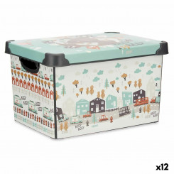 Storage Box with Lid Children's Road 22 L Plastic 29,5 x 23,5 x 39,5 cm (12 Units)