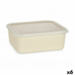 Tray with lid Bamboo Melamin Yellow 17 x 8 x 23,5 cm (6 Units)