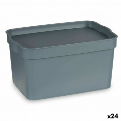 Многоразовая коробка, серый пластик, 2,3 л (13,5 x 11 x 20 см) (24 шт.)