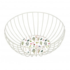 Wire Basket Versa Sansa Flowers Metal Steel MDF Wood (28 x 11 x 28 cm)