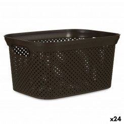 Basket Organiser Brown Plastic 5 L (24 Units)