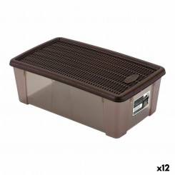 Коробка с крышкой Пластик Шоколад 5 л (19,5 х 11,5 х 33 см) (12 шт.)