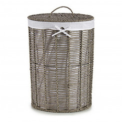 Laundry Basket Grey Cloth wicker (2 Pieces) (44 x 56 x 44 cm) (39 x 39 x 50,5 cm)