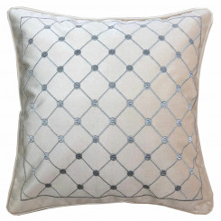 Cushion DKD Home Decor 8424001850327 Grey Polyester Velvet Aluminium White Rhombus (45 x 10 x 45 cm)