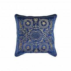 Cushion DKD Home Decor 8424001850341 Blue Golden Polyester Velvet Aluminium (45 x 10 x 45 cm)