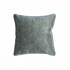 Cushion DKD Home Decor 8424001850389 Blue Golden Polyester Velvet Aluminium (45 x 10 x 45 cm)