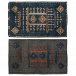 Carpet DKD Home Decor Blue Orange Arab Geometric (160 x 230 x 0,4 cm) (2 Units)