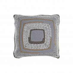 Cushion DKD Home Decor Natural Grey Polyester Cotton Aluminium Jute (40 x 10 x 40 cm)