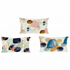 Cushion DKD Home Decor Abstract Blue Pink White Multicolour 50 x 30 x 12 cm (3 Pieces)