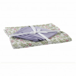Tablecloth and napkins DKD Home Decor 150 x 150 x 0,5 cm White Green