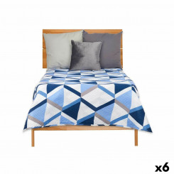 Pööratav voodikate 180 x 260 cm sinine valge (6 ühikut)
