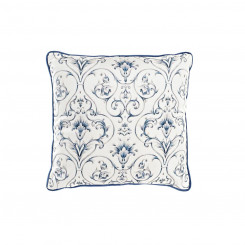 Cushion DKD Home Decor Blue 45 x 10 x 45 cm White Flowers
