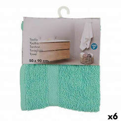 Bath towel 50 x 90 cm Turquoise (6 Units)