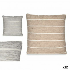 Cushion Stripes Grey Brown (45 x 12 x 45 cm) (12 Units)