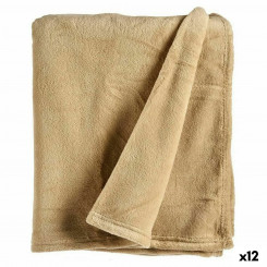 Fleece Blanket Beige (125 x 0,5 x 150 cm) (12 Units)