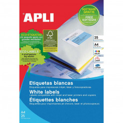 Printer Labels Apli White 63,5 x 38,1 mm 25 Sheets