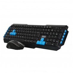 Игровые клавиатура и мышь 3GO COMBODRILEW2 USB Испанская Qwerty Черный/Синий