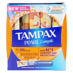 Тампоны Super Plus Pearl Compak Tampax Tampax Pearl Compak 16 шт.