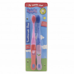 Children's toothbrush Peppa Pig Pink Blue (2 Units)