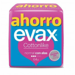 Normal Sanitary Pads with Wings Evax Cottonlike 64 Units