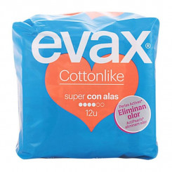 Super Sanitary Pads with Wings Cotton Like Evax (12 uds)