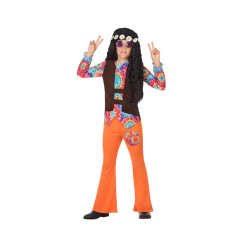 Costume for Children Hippie Orange (2 Pcs)