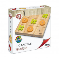Kolm-reas mäng Cayro Tic Tac Toe Wood 20 x 20 x 4 cm