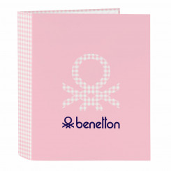 Ring binder Benetton Vichy Pink A4 (27 x 33 x 6 cm)