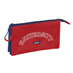 Тройная сумка Safta University Red Navy Blue (22 x 12 x 3 см)
