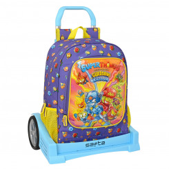 Школьный рюкзак на колесах SuperThings Guardians of Kazoom Purple Yellow (32 x 42 x 14 см)
