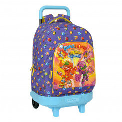 Школьный рюкзак на колесах SuperThings Guardians of Kazoom Purple Yellow (33 x 45 x 22 см)