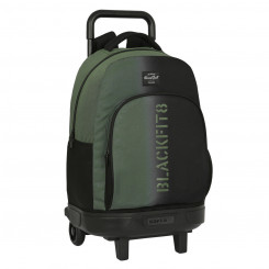 Школьный рюкзак на колесах BlackFit8 Gradient Black Military green (33 x 45 x 22 см)