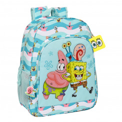 School Bag Spongebob Stay positive Blue White (33 x 42 x 14 cm)