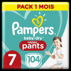 Disposable nappies Pampers Baby-dry T7 (104 uds)