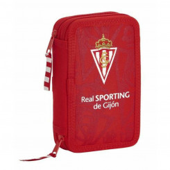 Двойной пенал Real Sporting de Gijón Красный (28 шт.)