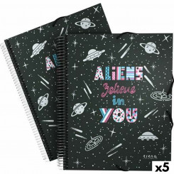 Folder Grafoplas Maxiplás Aliens Black Rubber A4 (5 Units)