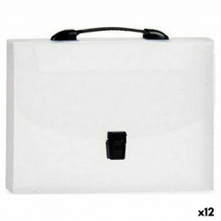 Document Holder Briefcase Black Transparent A4 (25 x 3 x 33 cm) (12 Units)