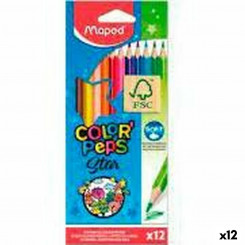 Värvimispliiatsid Maped Color' Peps Star Multicolour 12 Pieces (12 Units)