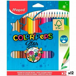 Värvimispliiatsid Maped Color' Peps Star Multicolour 24 Pieces (12 Units)