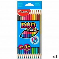 Värvimispliiatsid Maped Duo Color' Peps Multicolour 12 tükki Kahe otsaga (12 ühikut)