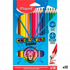 Värvimispliiatsid Maped Color' Peps Strong Multicolour 18 Pieces (12 Units)